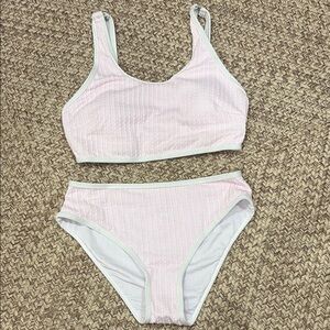 Cupshe Pink and White Bikini set